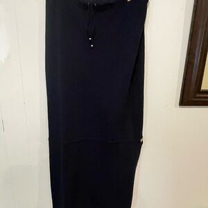 St John Sport by Marie Grey Women's Navy Maxi Skirt - Classic Pull-On Style